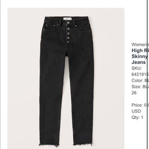 Abercrombie and Fitch Black Skinny Jeans